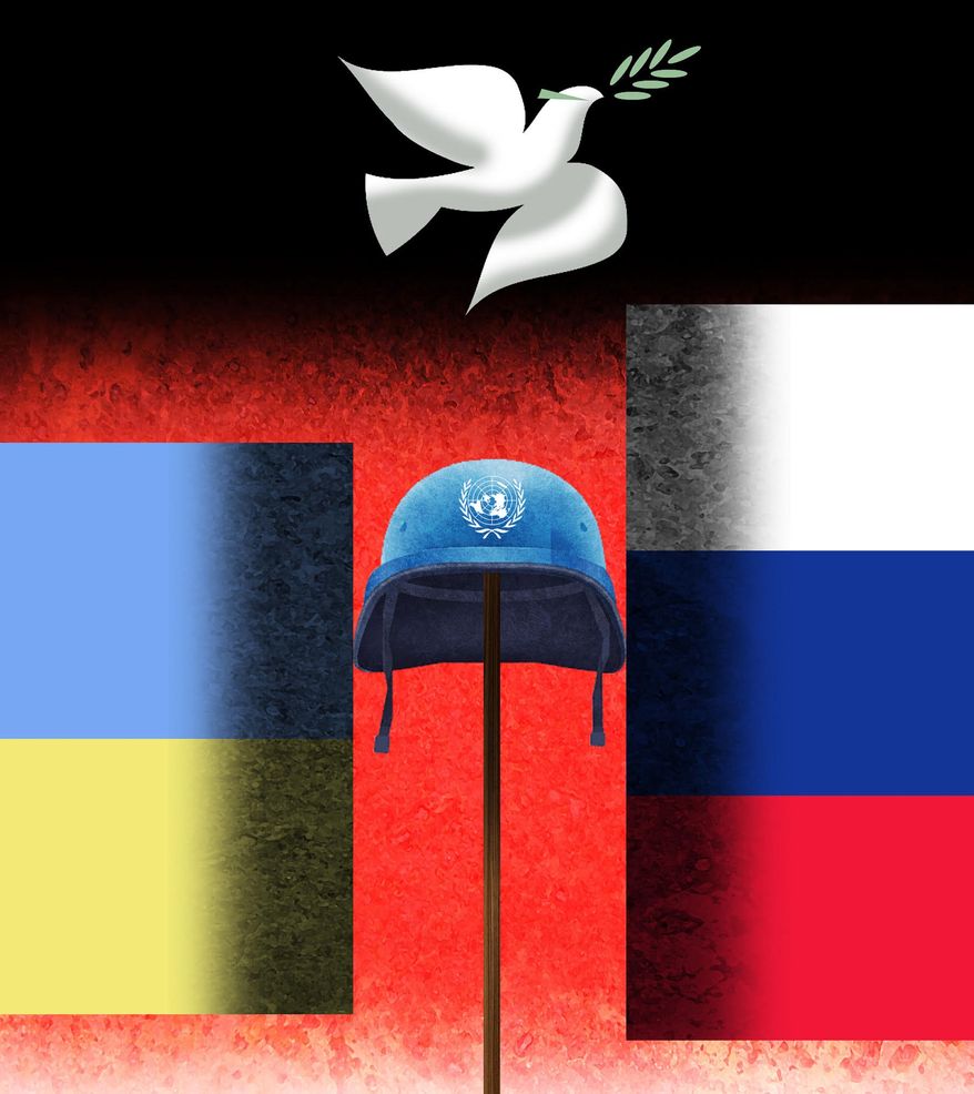 NATO peace force in the Ukraine illustration by The Washington Times