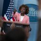 White House press secretary Karine Jean-Pierre speaks during a briefing at the Whit House, Wednesday, Sept. 28, 2022, in Washington. (AP Photo/Evan Vucci)