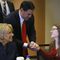 Then-U.S. Education Secretary Betsy DeVos, left, joins Arizona Gov. Doug Ducey, center, as they talk with Grace Jones, a high school sophomore from Tucson, Ariz., after a roundtable discussion on school choice on Dec. 5, 2019, in Scottsdale, Ariz. All Arizona parents now can use state tax money to send their children to private or religious schools or pay homeschooling costs after an effort by public school advocates to block a massive expansion of the state&#39;s private school voucher law failed to collect enough signatures to block the law. (AP Photo/Ross D. Franklin, File)
