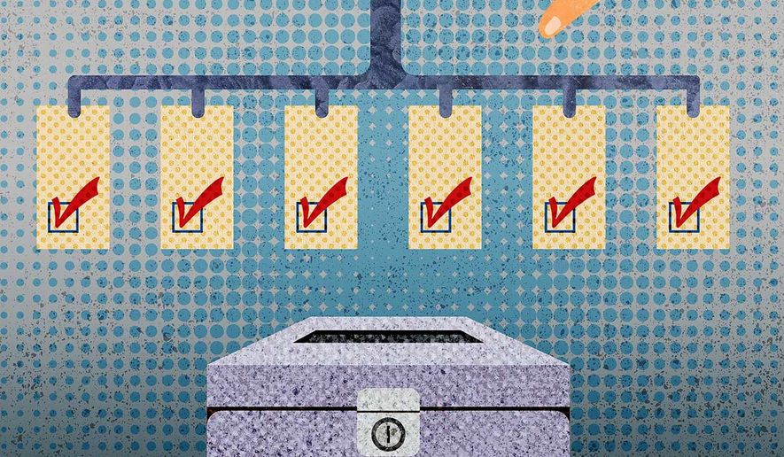Illegal Votes and voter fraud Illustration by Greg Groesch/The Washington Times