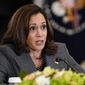 Vice President Kamala Harris speaks during a meeting of the reproductive rights task force in the State Dining Room of the White House in Washington, Tuesday, Oct. 4, 2022. (AP Photo/Susan Walsh)