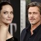 This combination photo shows Angelina Jolie at a premiere in Los Angeles on Sept. 30, 2019, left, and Brad Pitt at a special screening on Sept. 18, 2019. A new court filing from Angelina Jolie alleges that on a 2016 flight, Brad Pitt grabbed her by the head and shook her then choked one of their children and struck another when they tried to defend her. The descriptions of abuse on the private flight came in a countersuit Jolie filed Thursday in the couple’s dispute over a winery they co-owned.  (AP Photo/File)