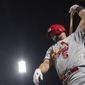 The Cardinals&#x27; Albert Pujols warms up before stepping up to the plate on Monday, Oct. 3, 2022, at a baseball game against the Pittsburgh Pirates in Pittsburgh. (Emily Matthews/Pittsburgh Post-Gazette via AP) **FILE**