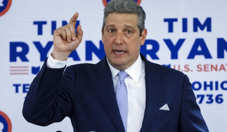 Rep. Tim Ryan, D-Ohio, running for an open U.S. Senate seat in Ohio, speaks, May 3, 2022, in Columbus, Ohio. Ryan, who has made his opponent&#39;s questionable record fighting the opioid epidemic a central theme of his campaign for Ohio&#39;s open U.S. Senate seat, has accepted campaign donations over the years from drug distributors blamed for key roles in the crisis, an Associated Press review found. (AP Photo/Jay LaPrete, File)