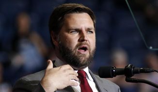 J.D. Vance, the Republican candidate for U.S. senator for Ohio, speaks at a campaign rally in Youngstown, Ohio., Sept. 17, 2022. (AP Photo/Tom E. Puskar, File)