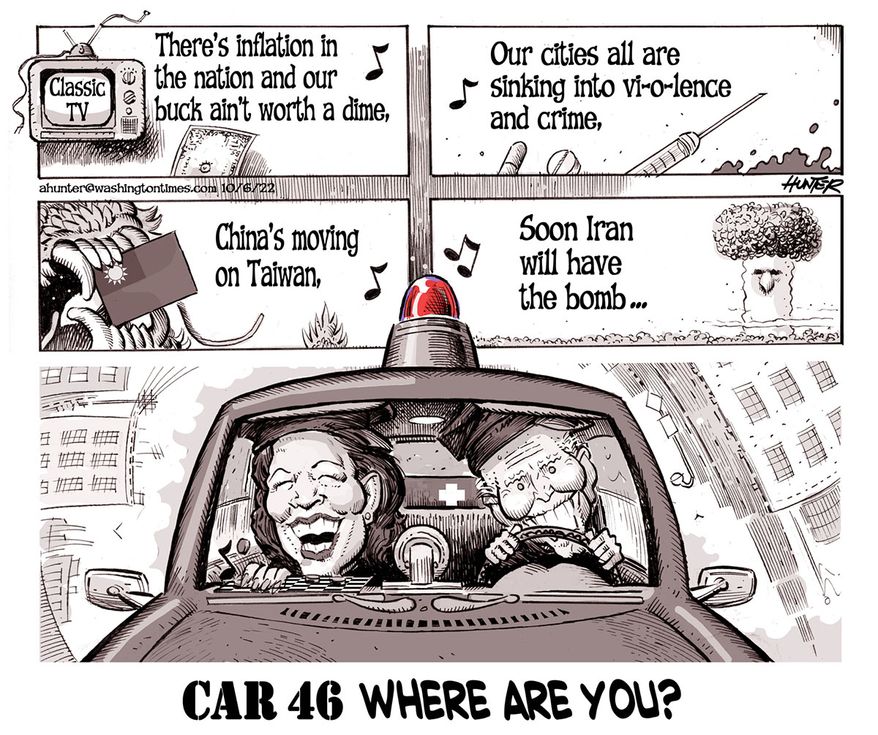 Car 46 where are you? (Illustration by Alexander Hunter for The Washington Times)