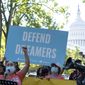 People rally outside the Capitol in support of the Deferred Action for Childhood Arrivals (DACA), during a demonstration on Capitol Hill in Washington, Thursday, Oct. 6, 2022. ( AP Photo/Jose Luis Magana)