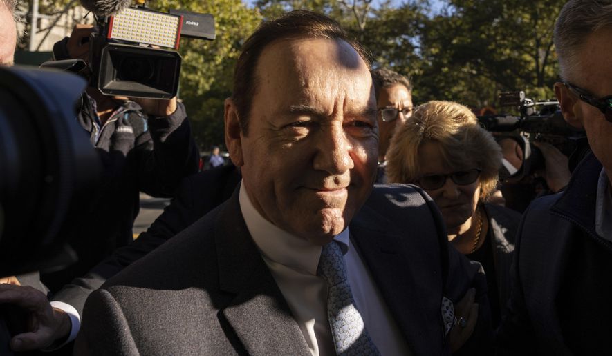 Actor Kevin Spacey arrives at court for the civil lawsuit trial, Thursday, Oct 6, 2022, in New York. (AP Photo/Yuki Iwamura)