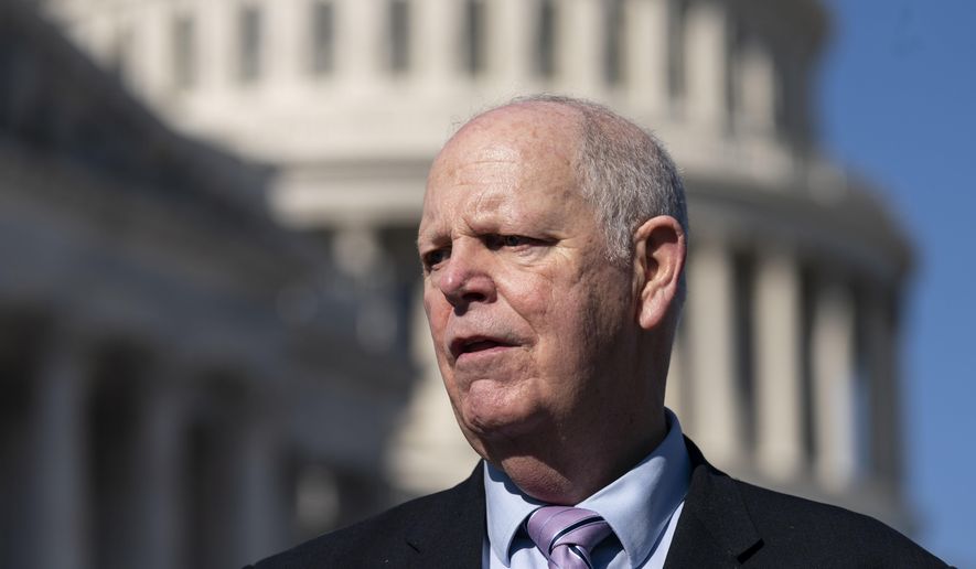 Rep. Tom O'Halleran, D-Ariz., speaks with reporters about the Violent Incident Clearance and Technological Investigative Methods (VICTIM) Act, on Capitol Hill, Wednesday, Feb. 9, 2022, in Washington. The vast 2nd Congressional District in Arizona will be a key factor in determining which political party has the majority in the state's delegation. The district hasn't been solidly Democrat or Republican in years past. (AP Photo/Alex Brandon, File)
