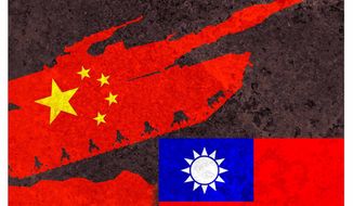 Illustration on China and Taiwan by Alexander Hunter/The Washington Times