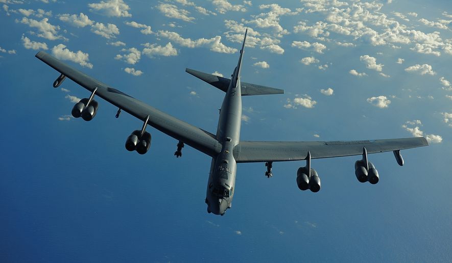 A U.S. Air Force B-52 Stratofortress from the 20th Expeditionary Bomb Squadron, Barksdale AFB, La. is seen here airborne. (U.S. Air Force photo by Tech. Sgt. Jacob N. Bailey, FILE photo)