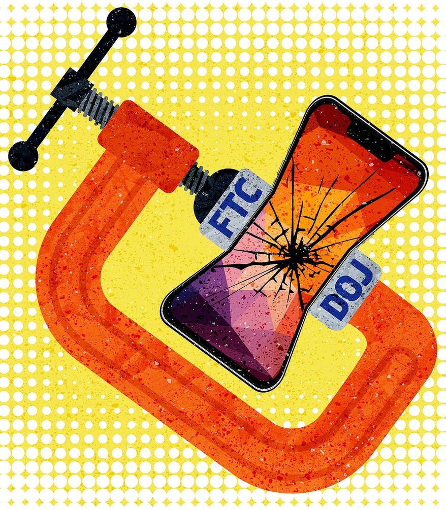 DOJ, FTC and Drastic Communication Regulations amidst Inflation Illustration by Greg Groesch/The Washington Times