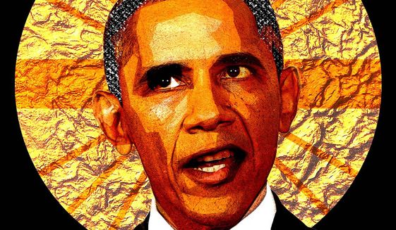 Holy Obama Illustration by Greg Groesch/The Washington Times