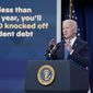 President Joe Biden speaks about the student debt relief portal beta test in the South Court Auditorium on the White House complex in Washington, Monday, Oct. 17, 2022. (AP Photo/Susan Walsh)