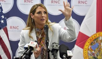 Republican National Committee chairman Ronna McDaniel speaks during a Get Out To Vote rally Tuesday, Oct. 18, 2022, in Tampa, Fla.  (AP Photo/Chris O&#39;Meara)