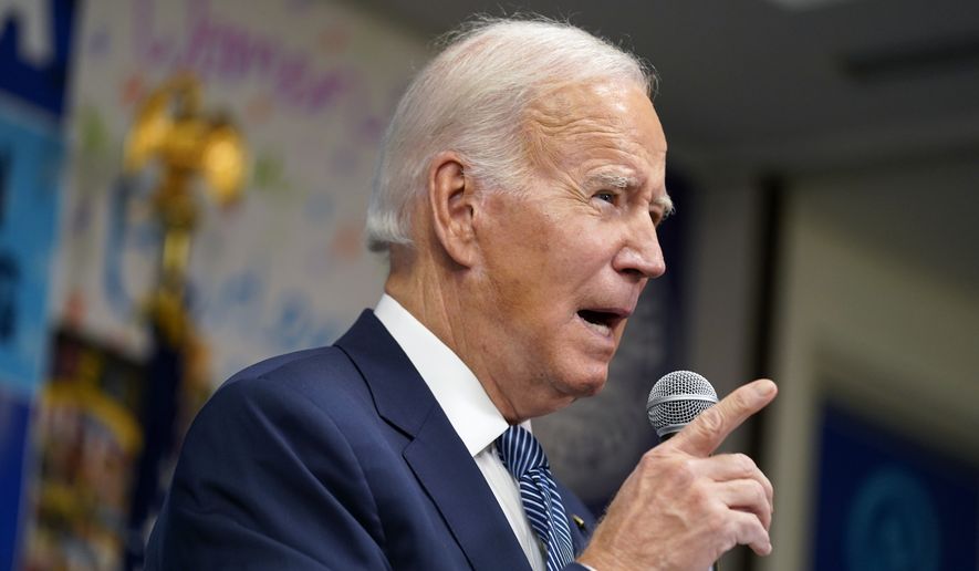 President Joe Biden speaks during a visit to the Democratic National Committee Headquarters, Monday, Oct. 24, 2022, in Washington. (AP Photo/Evan Vucci)