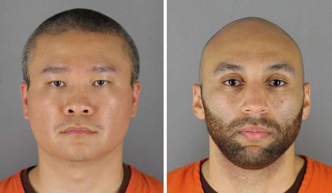 This combo of photos provided by the Hennepin County Sheriff&#x27;s Office in Minnesota, show Tou Thao, left, and J. Alexander Kueng. Keung has pleaded guilty to aiding and abetting manslaughter in the killing of George Floyd. The former police officer entered the plea Monday, Oct. 24, 2022, just as jury selection was about to begin in his trial. Jury selection for Thao was expected to begin later Monday. (Hennepin County Sheriff&#x27;s Office via AP, File)