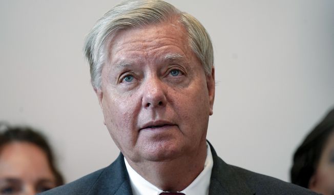 Sen. Lindsey Graham, R-S.C., speaks during a news conference on Capitol Hill on Sept. 13, 2022, in Washington. (AP Photo/Mariam Zuhaib) ** FILE **