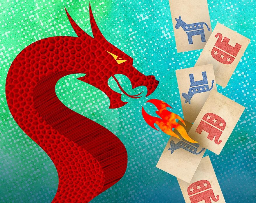 China Attack on Our Elections Illustration by Greg Groesch/The Washington Times