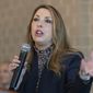 Ronna McDaniel, RNC Chairwoman, speaks at a campaign event for Mehmet Oz, Republican candidate for U.S. Senate in Pennsylvania, in Malvern, Pa., Saturday, Oct. 15, 2022. (AP Photo/Laurence Kesterson, File)