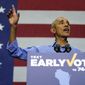 Former President Barack Obama speaks at a campaign stop for Wisconsin Democrats Gov. Tony Evers and U.S. Senate candidate Mandela Barnes, Saturday, Oct. 29, 2022, in Milwaukee. (AP Photo/Morry Gash)