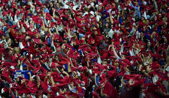 Fans cheer before Game 3 of baseball&#39;s World Series between the Houston Astros and the Philadelphia Phillies on Tuesday, Nov. 1, 2022, in Philadelphia. (AP Photo/Chris Szagola) **FILE**
