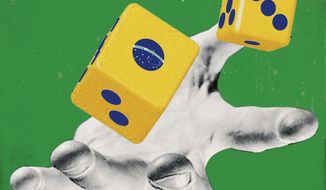 Rolling the Brazil Politics Dice Illustration by Linas Garsys/The Washington Times