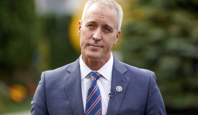 U.S. Rep. Sean Patrick Maloney, D-N.Y., speaks to a reporter before an event in Armonk, N.Y., Wednesday, Oct. 26, 2022. Maloney is running for re-election in New York&#x27;s 17th congressional district (AP Photo/Seth Wenig, File)