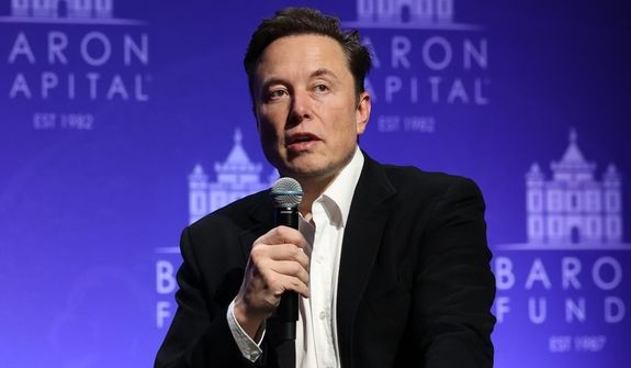 Tesla CEO Elon Musk speaks at the 29th Annual Baron Investment Conference in New York City on Friday, Nov. 4, 2022. (Baron Capital via AP)
