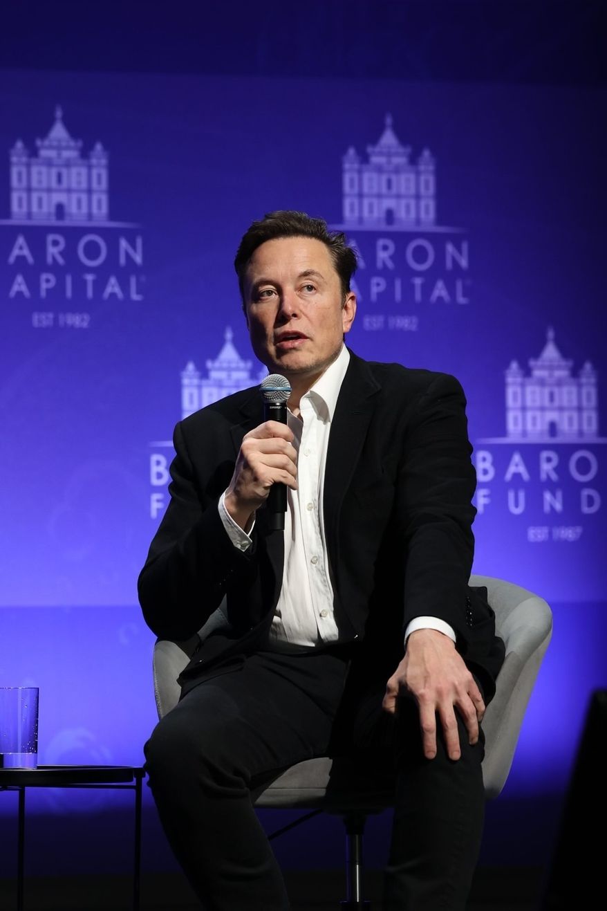 Tesla CEO Elon Musk speaks at the 29th Annual Baron Investment Conference in New York City on Friday, Nov. 4, 2022. (Baron Capital via AP)