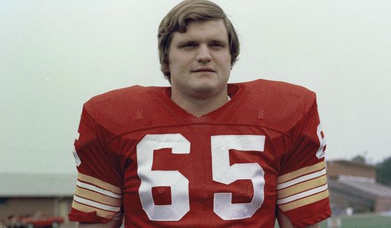 FILE - Washington Redskins defensive end Dave Butz is shown in a 1975 photo. All-Pro defensive lineman and two-time Washington Super Bowl champion Dave Butz has died. He was 72. A spokesman for the Washington Commanders confirmed that Butz&#39;s family informed the team about his death Friday, Nov. 4, 2022. It was not immediately known where Butz died or the cause of his death. (AP Photo/File)