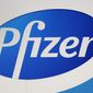 A Pfizer logo is shown at their global supply Kalamazoo manufacturing plant in Portage, Mich., on Dec. 11, 2020. (AP Photo/Paul Sancya, File)