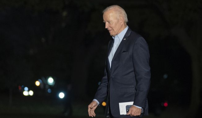Joe Biden arrives at the White House in Washington, Sunday, Nov. 6, 2022, from an election campaign event for New York Gov. Kathy Hochul, in Yonkers, N.Y. (AP Photo/Manuel Balce Ceneta)