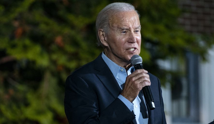 President Joe Biden speaks during a campaign event where he joined New York Gov. Kathy Hochul at Sarah Lawrence College in Yonkers, N.Y., Sunday, Nov. 6, 2022. (AP Photo/Craig Ruttle) **FILE**