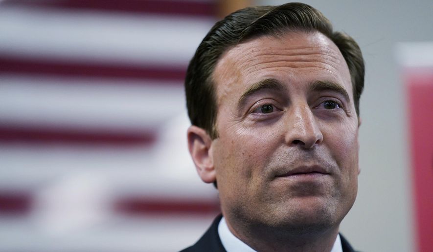 Republican Nevada Senate candidate Adam Laxalt speaks at a news conference on Aug. 4, 2022, in Las Vegas. Laxalt is trying to unseat incumbent Democratic Sen. Catherine Cortez Masto in the Nov. 8, 2022 election. (AP Photo/John Locher, File)