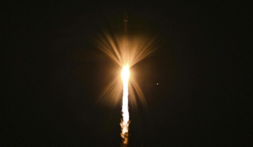 In this photo released by the U.S. Space Force, a United Launch Alliance Atlas V rocket carrying the Joint Polar Satellite System-2 satellite and the NASA test payload lifts off from Vandenberg Space Force Base, Calif., Thursday, Nov. 10, 2022. The satellite is intended to improve weather forecasting and an experimental inflatable heat shield to protect spacecraft entering atmospheres. (Ryan Quijas/U.S. Space Force via AP) ** FILE **
