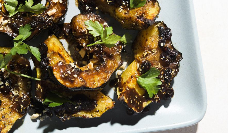 This image released by Milk Street shows a recipe for Agrodolce Acorn. (Milk Street via AP)