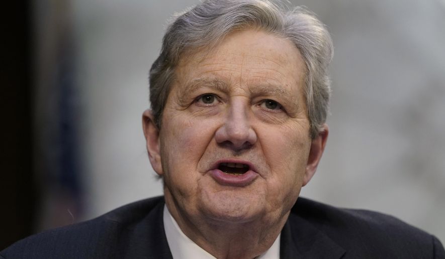 Sen. John Kennedy, R-La., speaks during a Senate Judiciary Committee confirmation hearing of then Supreme Court nominee Ketanji Brown Jackson on Capitol Hill in Washington, on March 22, 2022. (AP Photo/Alex Brandon) **FILE**