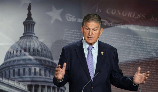 Sen. Joe Manchin, D-W.Va., speaks during a news conference on Sept. 20, 2022, at the Capitol in Washington. (AP Photo/Mariam Zuhaib, File)