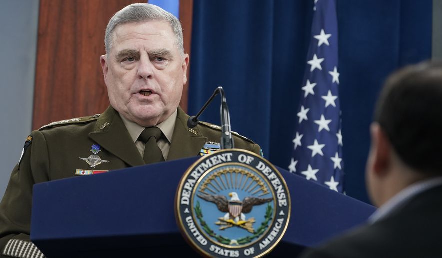 Joint Chiefs Chairman Gen. Mark A. Milley speaks during a briefing at the Pentagon in Washington, Wednesday, Nov. 16, 2022. (AP Photo/Susan Walsh)