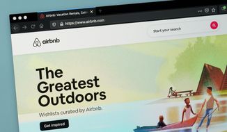 Airbnb&#39;s website is displayed on a web browser on May 8, 2021, in Washington. Airbnb is looking for more people to turn their homes into short-term rentals. The company said Wednesday, Nov. 16, 2022, that it is rolling out a simpler process of enrolling, with online help from a “superhost.” (AP Photo/Patrick Semansky, File) **FILE**
