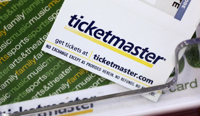 Ticketmaster tickets and gift cards are shown at a box office in San Jose, Calif., on May 11, 2009. A pre-sale for Swift&#x27;s U.S. tour next year resulted in crash after crash on Ticketmaster. A pre-sale for Swift&#x27;s U.S. tour next year resulted in crash after crash on Ticketmaster. (AP Photo/Paul Sakuma, File)