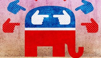 Republicans (GOP) Post-election Finger Pointing Illustration by Greg Groesch/The Washington Times