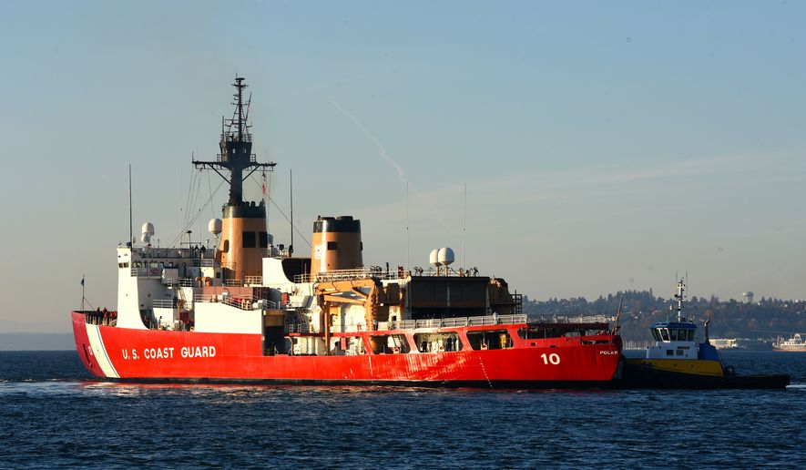 The Coast Guard Cutter Polar Star (WAGB 10) and crew departs Seattle Nov. 16, 2022. The crew left Seattle to begin Operation Deep Freeze, a 20,000-mile round trip supporting the annual joint military mission to resupply the United States Antarctic stations in support of the National Science Foundation, the lead agency for the United States Antarctic Program. (U.S. Coast Guard photo by Petty Officer 3rd Class Michael Clark)