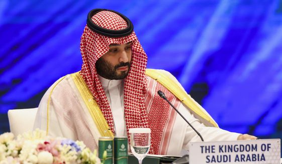 Saudi Arabia&#39;s Crown Prince Mohammed bin Salman attends the APEC Leaders&#39; Informal Dialogue with Guests during the Asia-Pacific Economic Cooperation (APEC) Summit in Bangkok, Thailand Friday, Nov. 18, 2022. (Athit Perawongmetha/Pool Photo via AP)