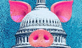 Congress and pork earmarks illustration by Greg Groesch / The Washington Times