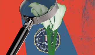 Illustration on the FBI and Israeli Defense Force by Linas Garsys/The Washington Times