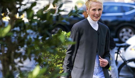 E. Jean Carroll poses for a photo, Sunday, June 23, 2019, in New York. Sexual assault victims in New York will get a one-time opportunity to sue their abusers starting Thursday under a new law expected to bring a wave of litigation against prison guards, middle managers, doctors and a few prominent figures including former President Donald Trump. (AP Photo/Craig Ruttle, File)