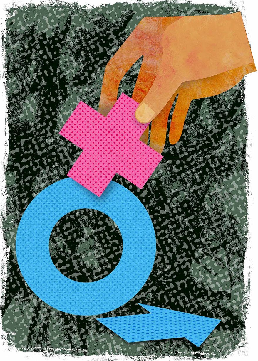 Gender affirmation and Amputation Illustration by Greg Groesch/The Washington Times