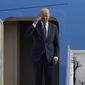 President Joe Biden boards Air Force One at Andrews Air Force Base, Md., on Tuesday, Nov. 29, 2022. Biden is traveling to Bay City, Michigan to discuss jobs. (AP Photo/Manuel Balce Ceneta)